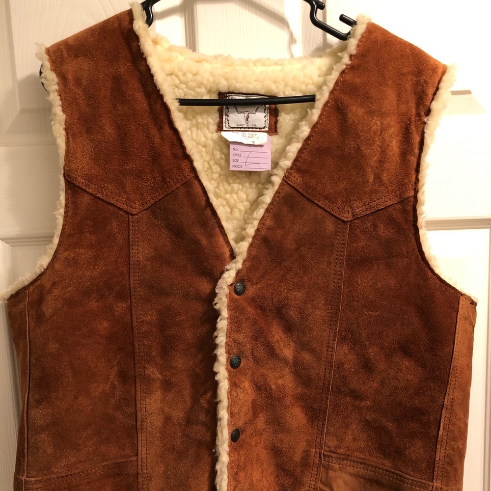 Steer Brand Leather Sherpa Vest